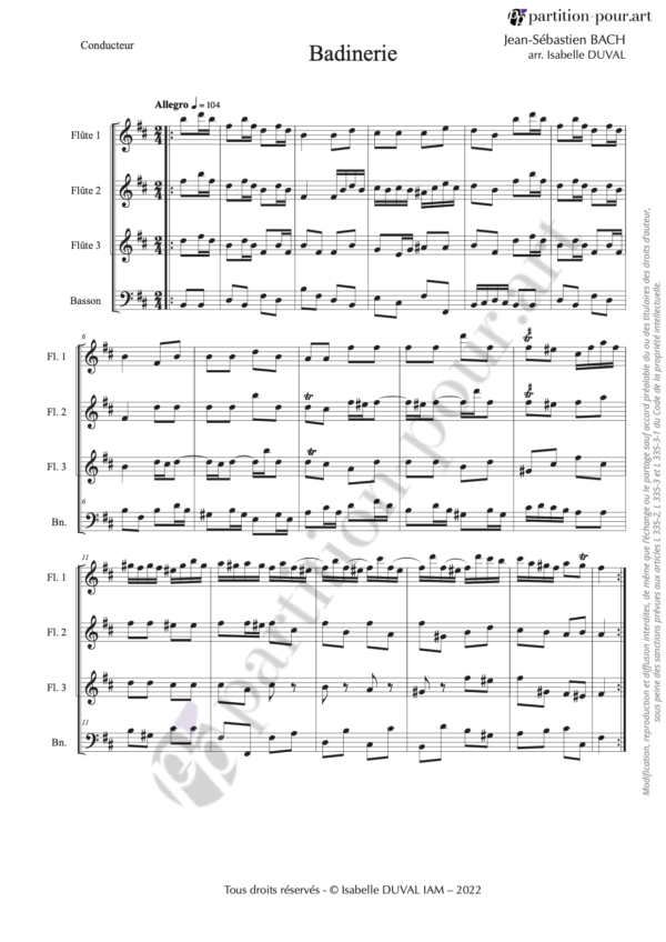 PP00286 - Bach JS - Badinerie - 3 flûtes & basson -conducteur1
