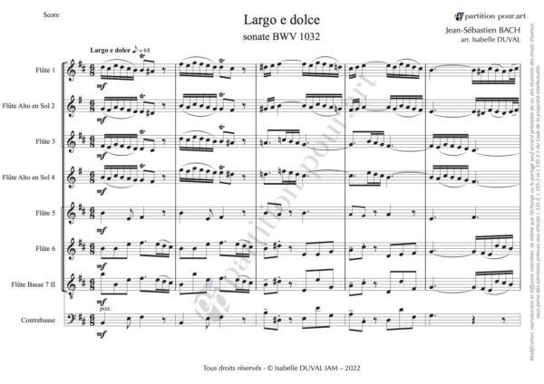 PP01066 - Bach JS - Sonate BWV 1032 - Largo e dolce - flûtes & contrebasse -conducteur1