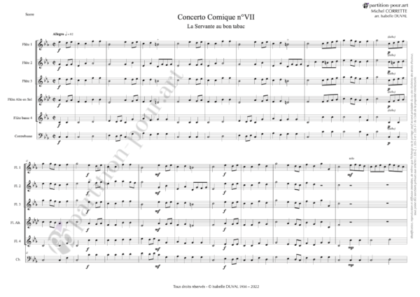 PP01085 - Corrette M - Concerto comique VII - La servante au bon tabac - flûtes & contrebasse -conducteur1