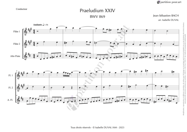 PP01116 - Bach JS - Prélude N°24 BWV 869 - 3 flûtes -conducteur1