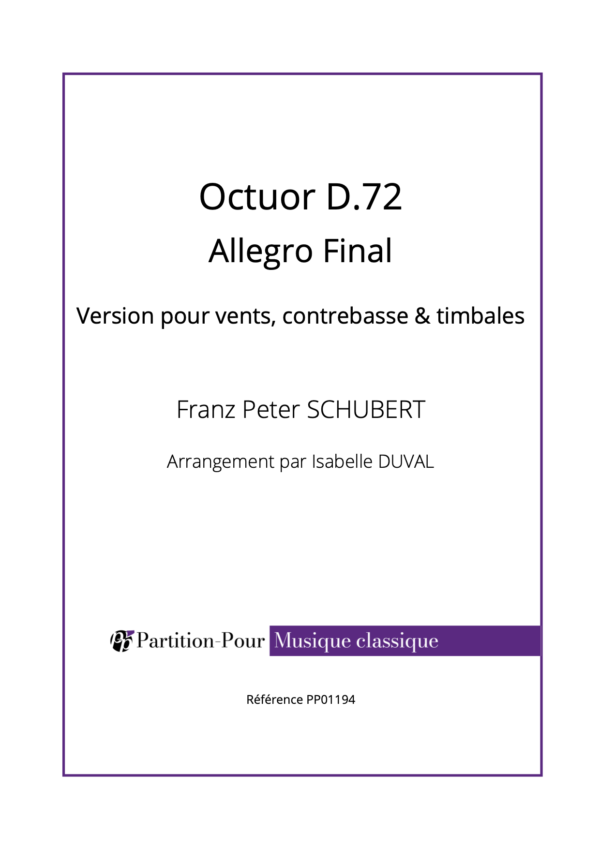 PP01194 - Schubert FP - Octuor D72 - Allegro final - vents contrebasse & timbales -présentation