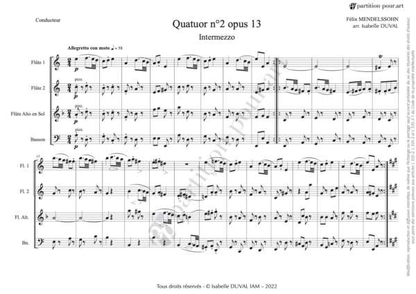 PP01304 - Mendelssohn F - Quatuor n°2 opus 13 - Intermezzo - flûtes & basson -conducteur1