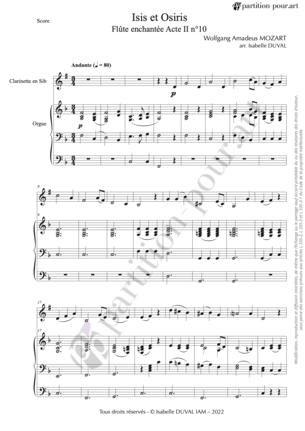PP01455 - Mozart WA – La flûte enchantée – Isis Osiris - clarinette&orgue -conducteur1