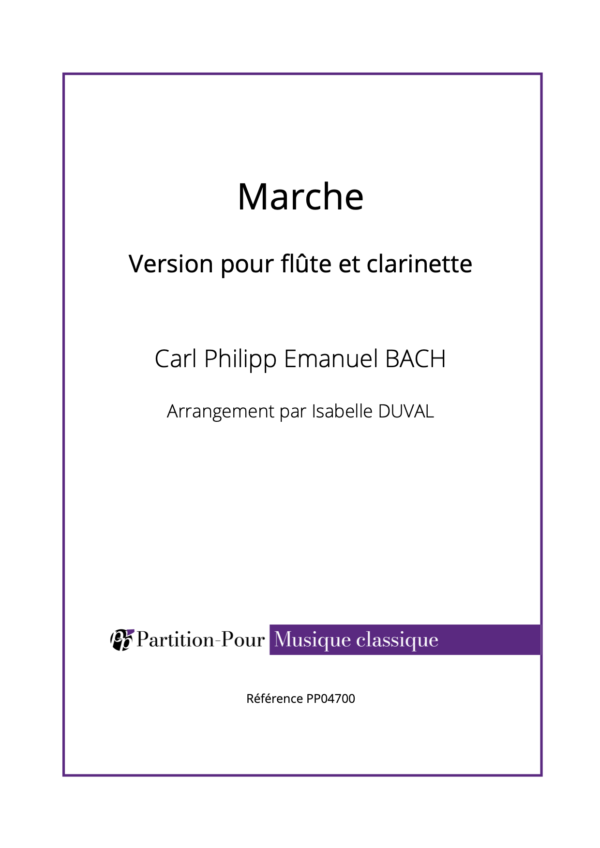 PP04700 - Bach CPE - Marche - flûte & clarinette -présentation