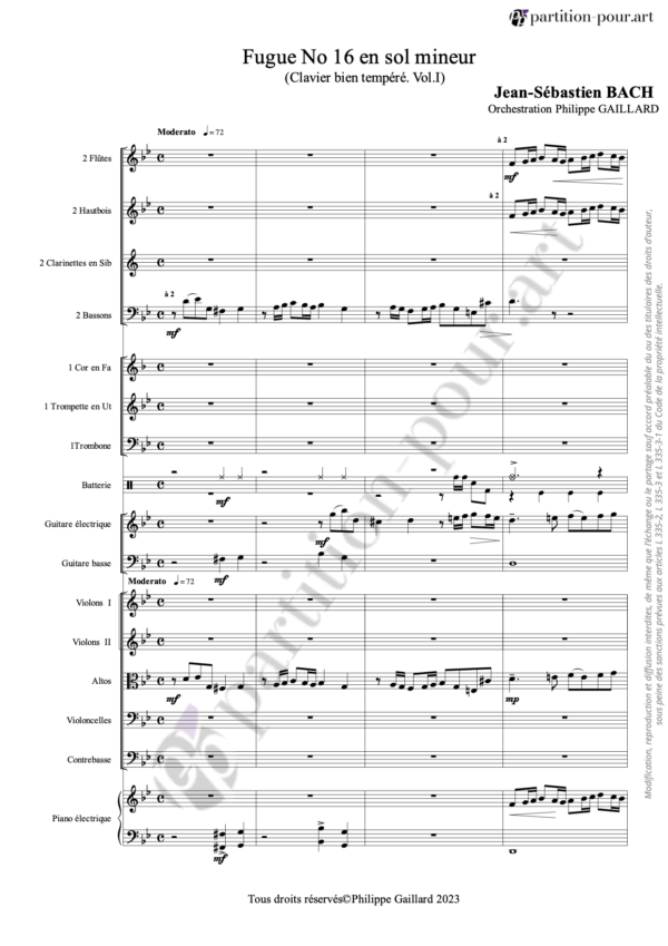 PP36923 - Bach JS - Fugue N°16 en Sol mineur - orchestre -conducteur1