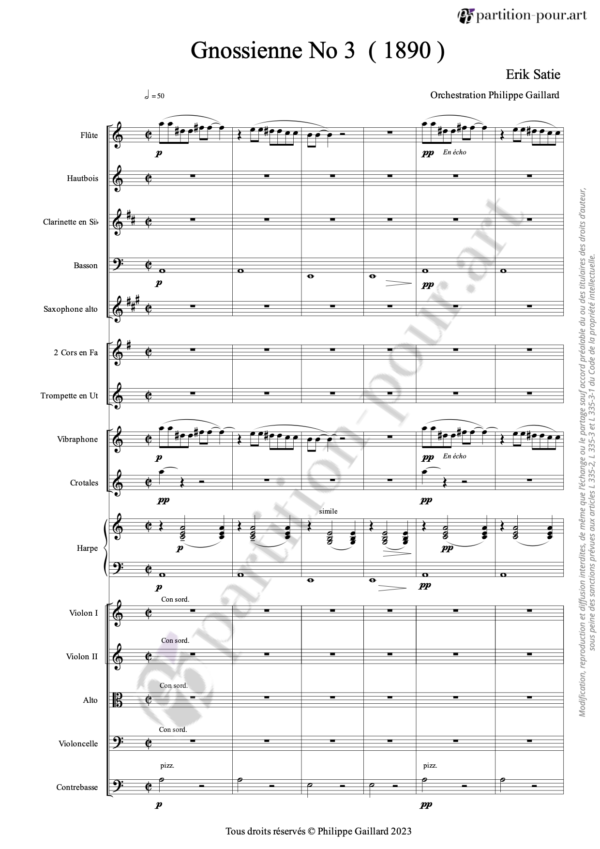 PP36945 - Satie E - Gnossienne N°3 - orchestre -conducteur1