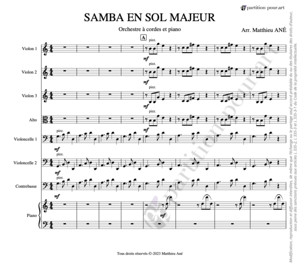 PP37885 - Ané M. - Samba en Sol Majeur - orchestre à cordes premier cycle & piano -conducteur1