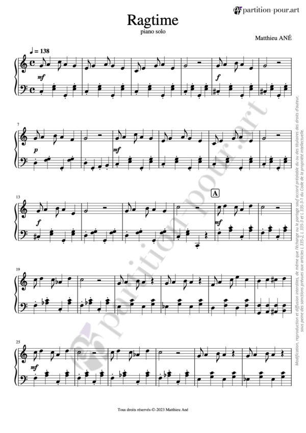 PP39151 - Ané M - Ragtime - piano solo -conducteur1