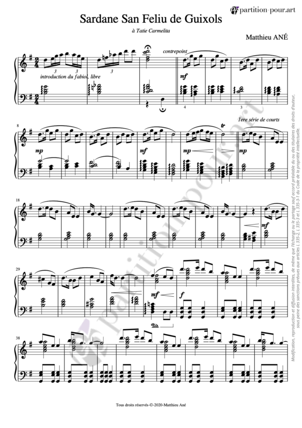 PP42623 - Ané M - Sardane de San Feliu de Guixols - piano solo -conducteur1