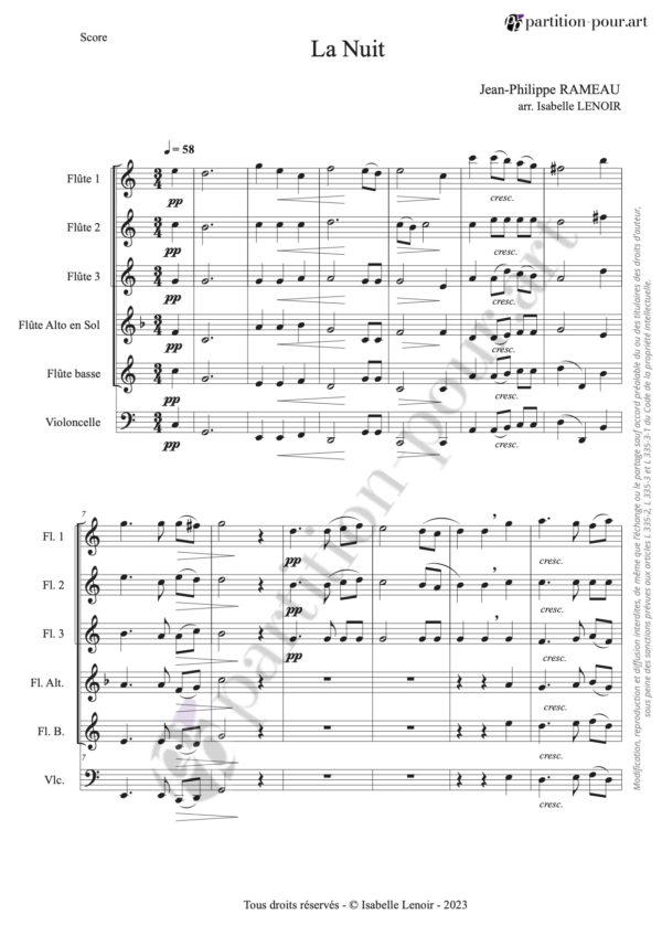 PP62866 - Rameau JP - La nuit - flûtes & violoncelle -conducteur1