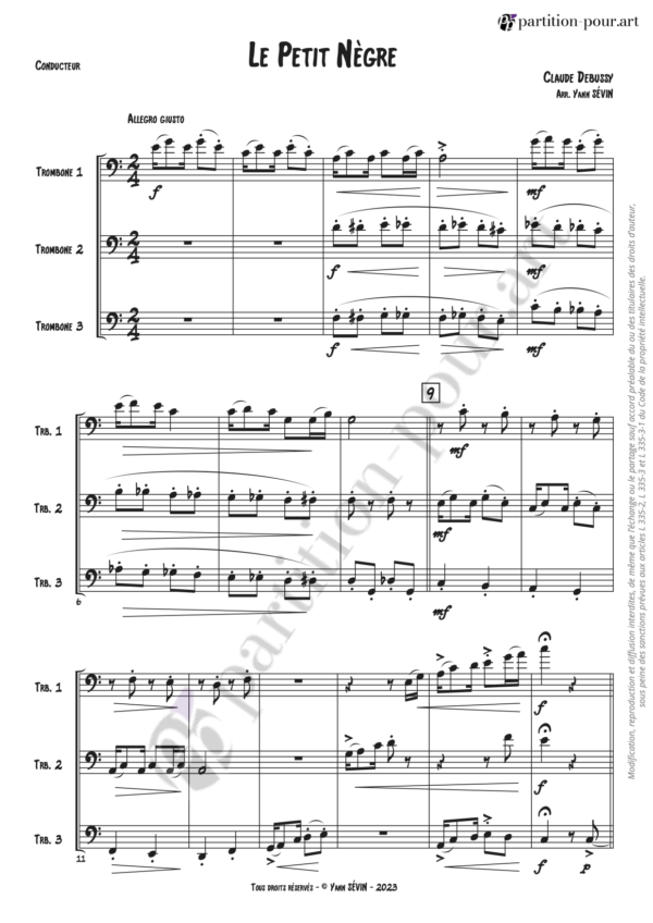 PP68525 - Debussy C - Le Petit Nègre - trombones -conducteur1
