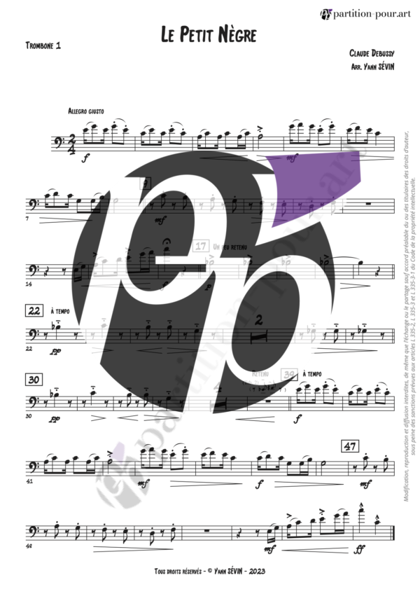 PP68525 - Debussy C - Le Petit Nègre - trombones -trombone1