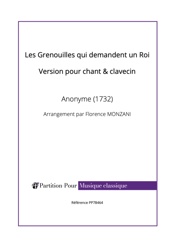 PP78464 - Anonyme - Les Grenouilles qui demandent un Roi - chant & clavecin -présentation