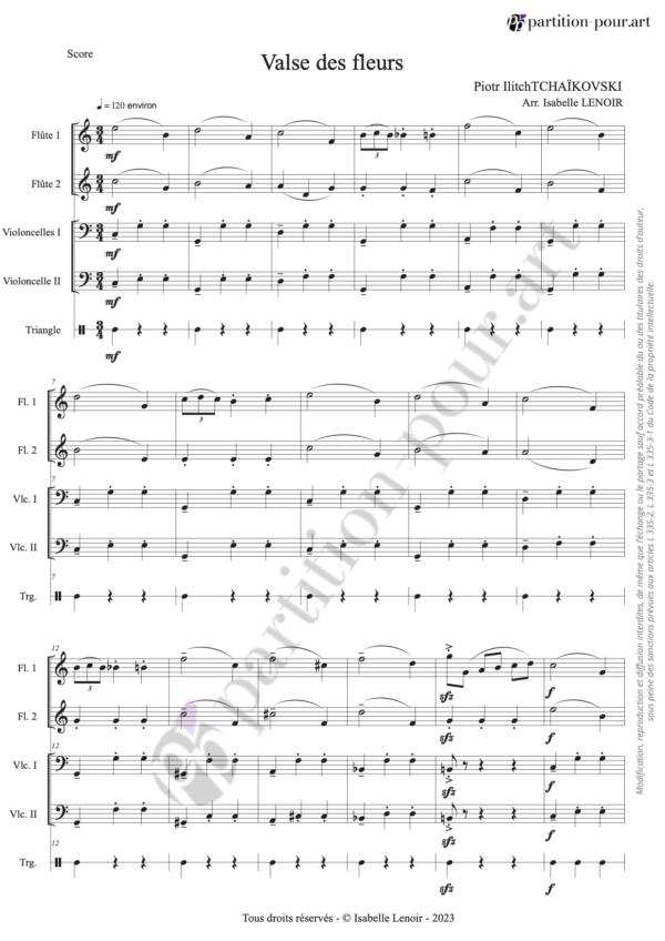 PP83632 - Tchaïkovski PI - La Valse des Fleurs - flûtes, violoncelles & triangle -conducteur1