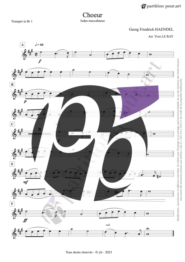 PP83854 - Haendel GF - Chœur extrait de l'Oratorio - Judas Maccabæus - cuivres -trompette1