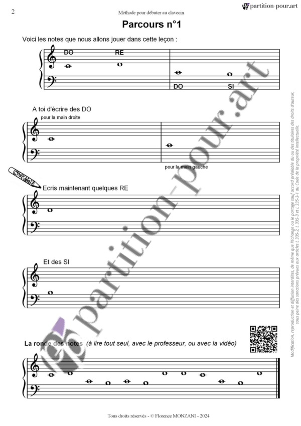 PP96799 - Monzani F - Méthode pour débuter au clavecin -page2
