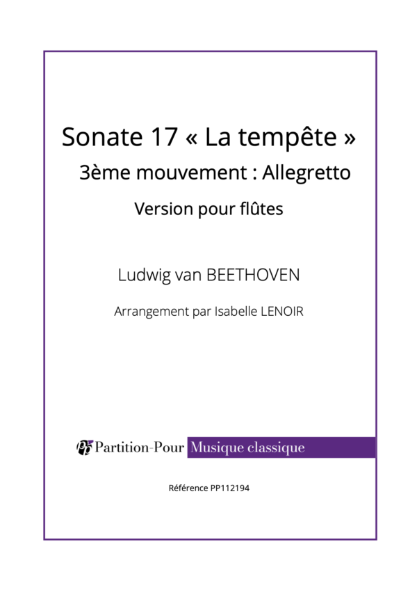 PP112194 - Beethoven L van - La tempête - Allegretto - flûtes -présentation