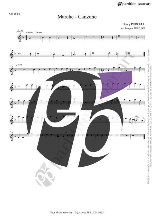 PP115948 - Purcell H - Marche-Canzone - quatuor de cors -cor1