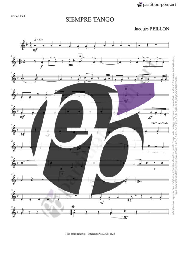 PP117567 - Peillon J - Siempre tango - quatuor de cors -cor1