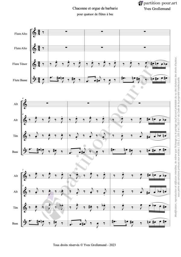 PP118353 - Grollemund Y - Chaconne et orgue de barbarie - 4 flûtes -conducteur1