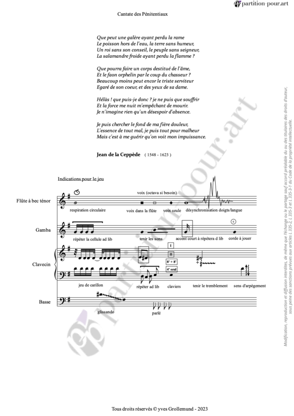 PP132331 - Grollemund Y - Cantate des Pénitentiaux - flûte gambe clavecin baryton -conducteur1
