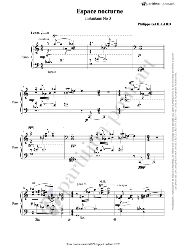 PP132577 - Gaillard P - Instantané N°3 - Espace nocturne - piano solo -conducteur1