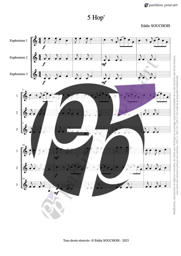 PP146908 - Souchois E - 6 trios d'euphoniums - 5Hop' -conducteur1