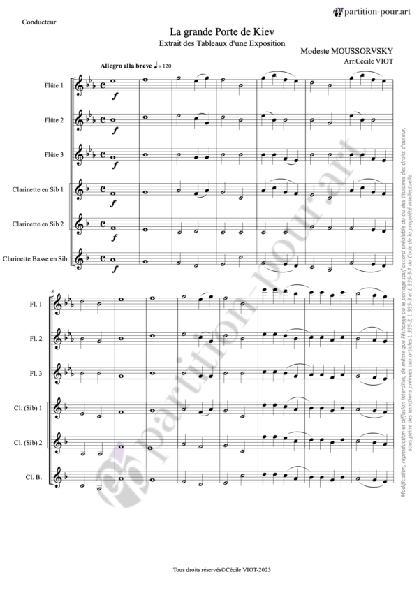PP147487 - Moussorgski MP - Tableaux d'une exposition - La Grande Porte de Kiev - flûtes & clarinettes -conducteur1