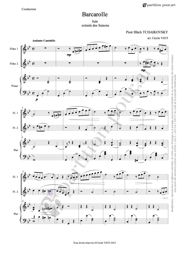 PP182322 - Tchaïkovski PI - Les Saisons op37 - Juin - Barcarolle - 2 flûtes & piano -conducteur1