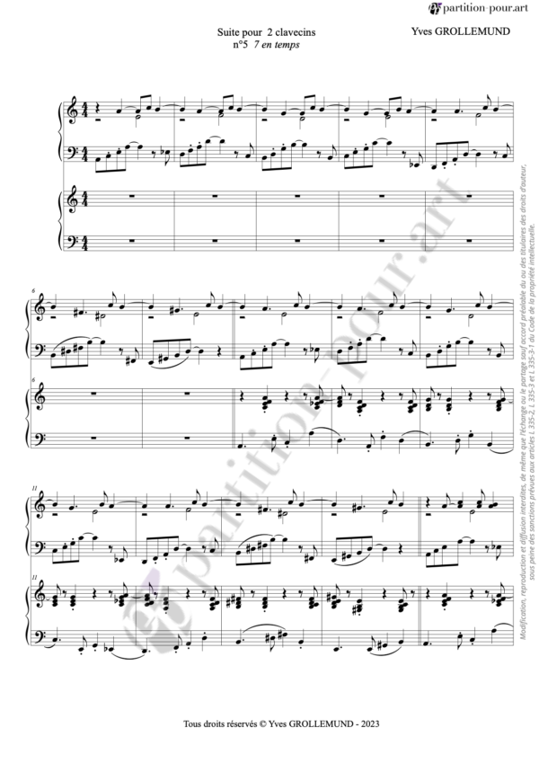 PP209663 - Grollemund Y - Suite pour 2 clavecins - N°5 « 7 en temps » - 2 clavecins -conducteur1