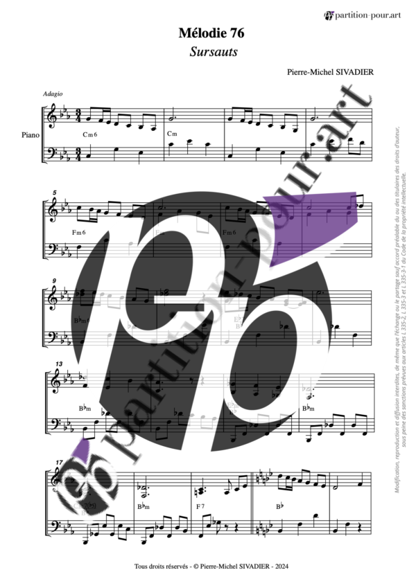 PP230233 - Sivadier PM - Mélodie 76 - Sursauts - piano solo -conducteur1