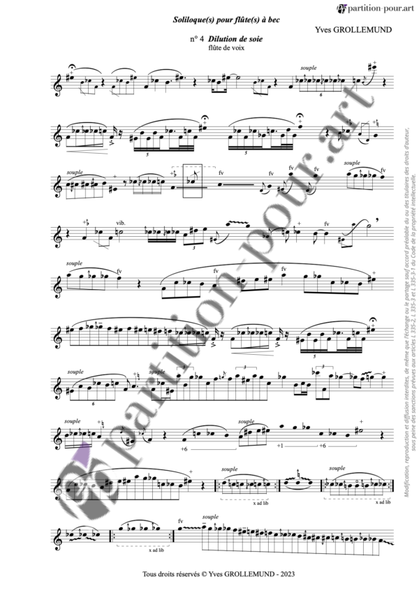 PP242754 - Grollemund Y - Soliloque(s) pour flûte(s) à bec - N°4 Dilution de soie -conducteur1