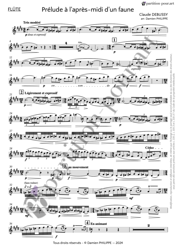 PP260343 - Debussy C - Prélude à l'après-midi d'un faune - flûte, alto & piano -flûte1