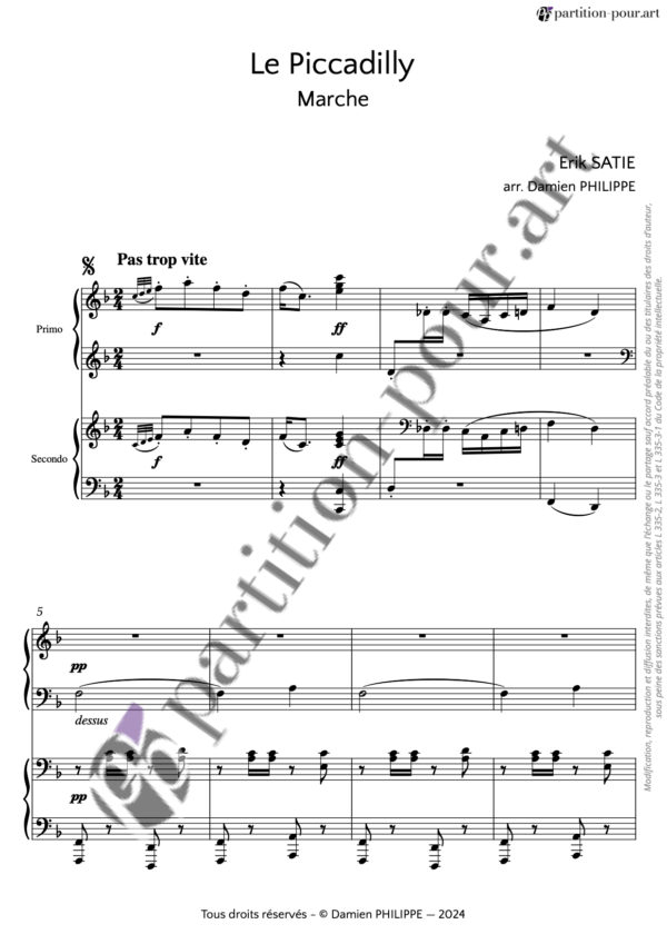 PP279795 - Satie E - Le Piccadilly - Marche - piano 4 mains -conducteur1