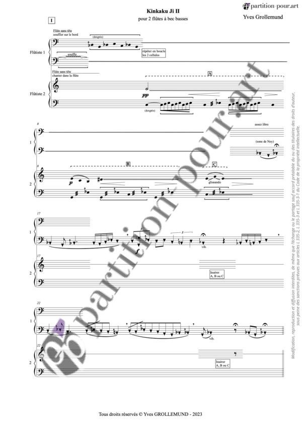 PP317912 - Grollemund Y - Kinkaku Ji II - 2 flûtes à bec basses -conducteur1