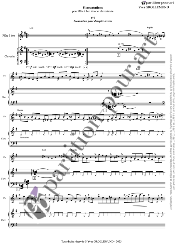 PP320293 - Grollemund Y - 5 incantations - flûte à bec ténor & clavecin -conducteru1