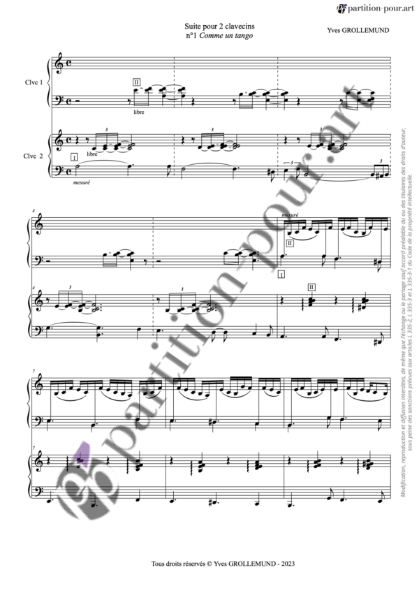 PP323253 - Grollemund Y - Suite pour 2 clavecins - N°1 Comme un tango -conducteur1