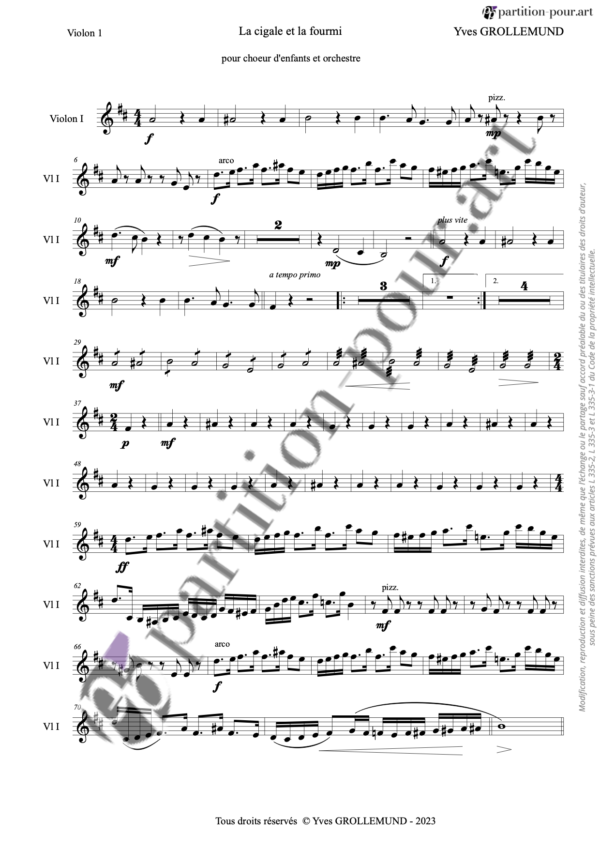 PP333678 - Grollemund Y - La cigale et la fourmi - chœur & orchestre -violon1