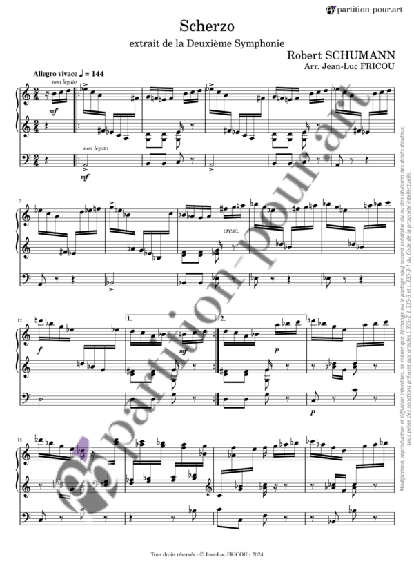 PP571640 - Schumann R - Symphonie n°2 en Ut Majeur - Scherzo - orgue -conducteur1