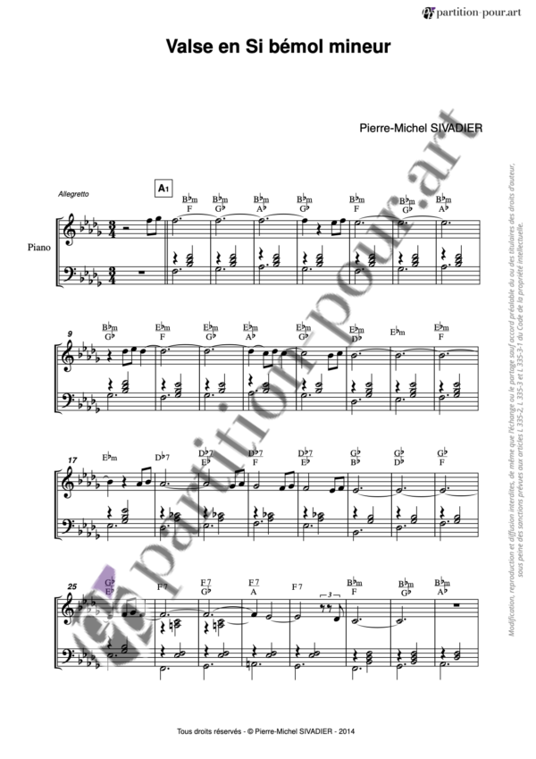 PP592497 - Sivadier PM - Valse en Si bemol mineur - piano solo -conducteur1