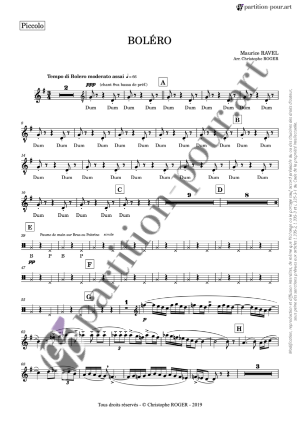 PP747585 - Ravel M - Boléro - ensemble de flûtes -piccolo1