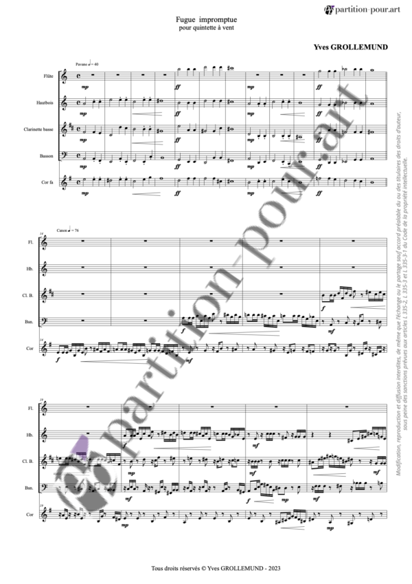 PP805214 - Grollemund Y - Fugue impromptue - 5 vents -conducteur1