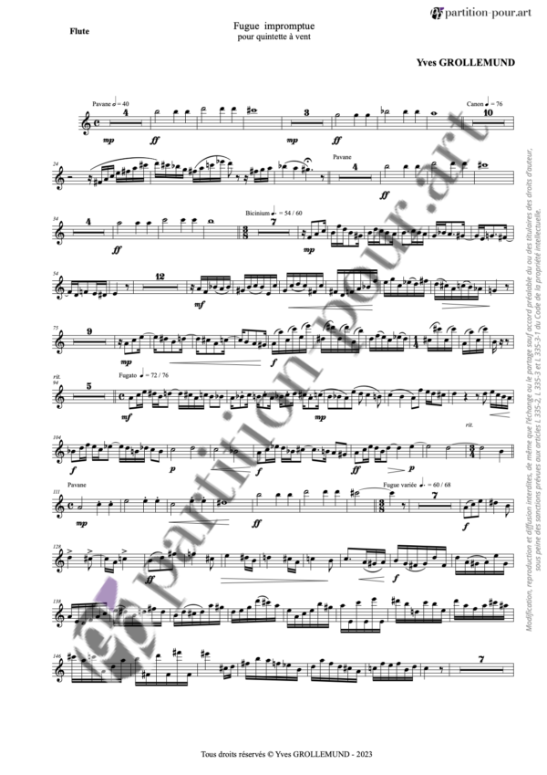 PP805214 - Grollemund Y - Fugue impromptue - 5 vents -flûte1