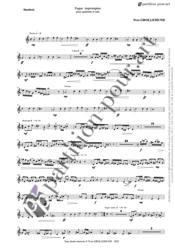PP805214 - Grollemund Y - Fugue impromptue - 5 vents -hautbois1