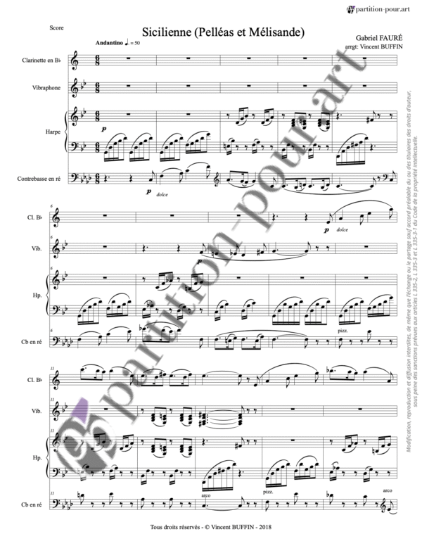 PP1004605 - Fauré G - Sicilienne - clarinette vibraphone harpe contrebasseRé -conducteur1
