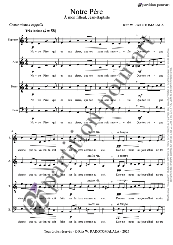 PP998015 - Rakotomalala RW - Notre Père - chœur mixte a cappella -conducteur1